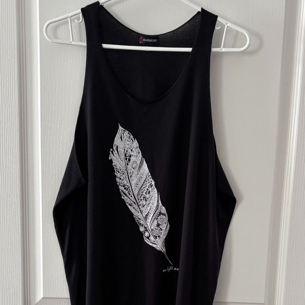 Black tank, swimsuit cover up